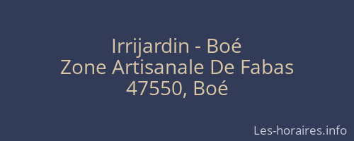 Irrijardin - Boé