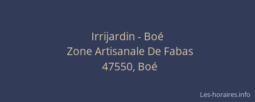 Irrijardin - Boé