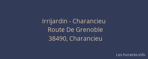 Irrijardin - Charancieu