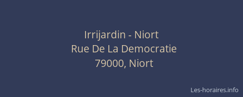 Irrijardin - Niort