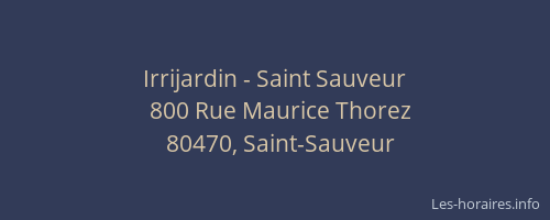 Irrijardin - Saint Sauveur