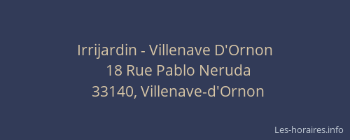 Irrijardin - Villenave D'Ornon