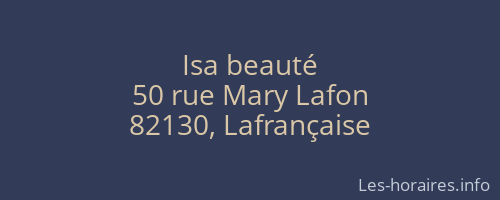 Isa beaut&eacute;