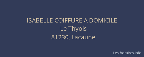 ISABELLE COIFFURE A DOMICILE
