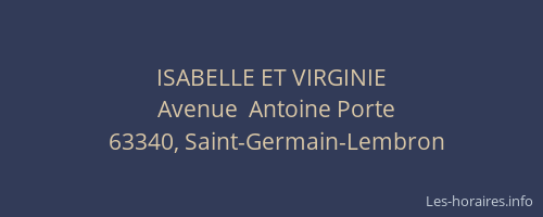 ISABELLE ET VIRGINIE