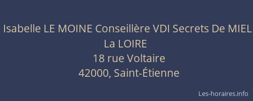 Isabelle LE MOINE Conseillère VDI Secrets De MIEL La LOIRE