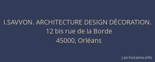 I.SAVVON. ARCHITECTURE DESIGN DÉCORATION.