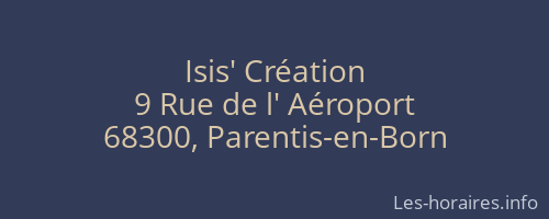 Isis' Cr&eacute;ation