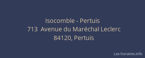 Isocomble - Pertuis