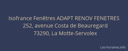 Isofrance Fen&ecirc;tres ADAPT RENOV FENETRES