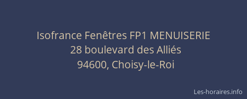 Isofrance Fen&ecirc;tres FP1 MENUISERIE