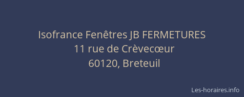 Isofrance Fen&ecirc;tres JB FERMETURES