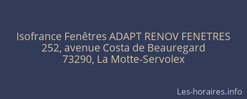 Isofrance Fenêtres ADAPT RENOV FENETRES