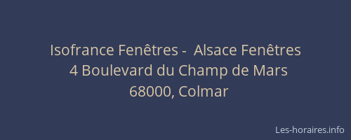 Isofrance Fenêtres -  Alsace Fenêtres