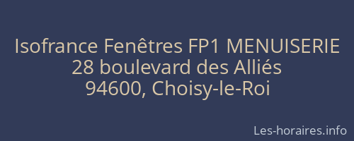 Isofrance Fenêtres FP1 MENUISERIE