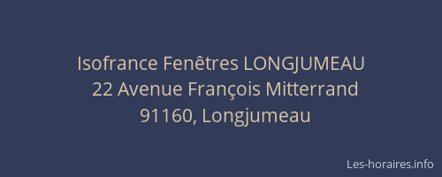 Isofrance Fenêtres LONGJUMEAU