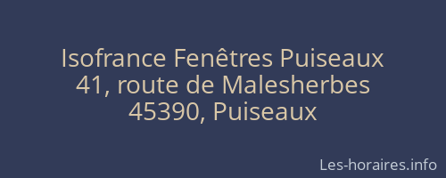 Isofrance Fenêtres Puiseaux