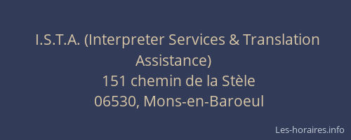 I.S.T.A. (Interpreter Services & Translation Assistance)