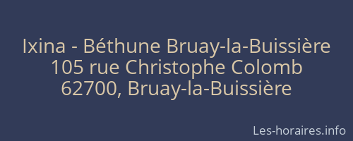 Ixina - Béthune Bruay-la-Buissière