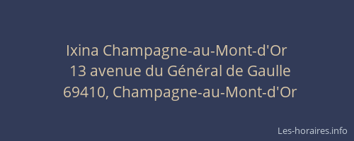 Ixina Champagne-au-Mont-d'Or