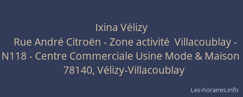 Ixina V&eacute;lizy