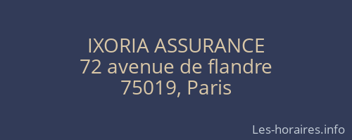 IXORIA ASSURANCE