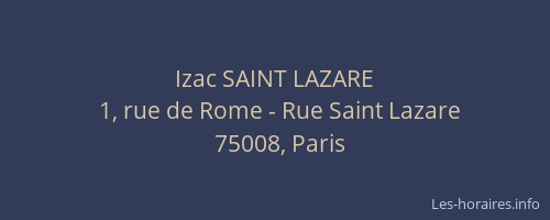 Izac SAINT LAZARE