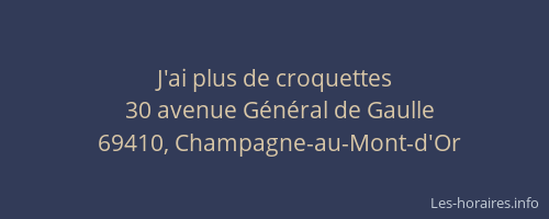 J'ai plus de croquettes