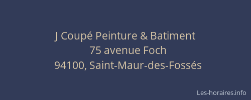 J Coup&eacute; Peinture & Batiment