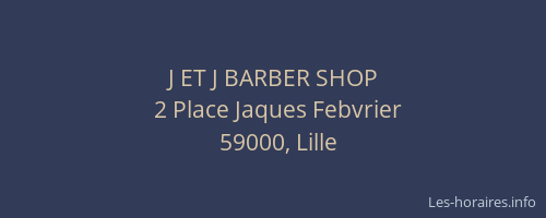 J ET J BARBER SHOP