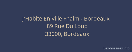 J'Habite En Ville Fnaim - Bordeaux
