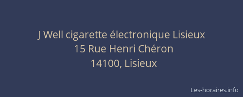 J Well cigarette électronique Lisieux