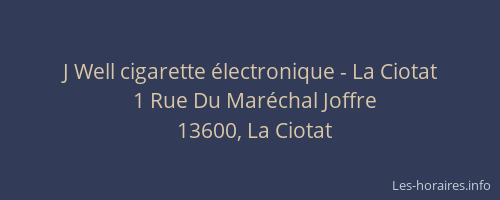 J Well cigarette électronique - La Ciotat