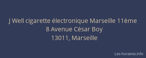 J Well cigarette électronique Marseille 11ème