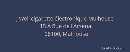 J Well cigarette électronique Mulhouse