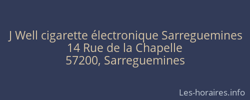 J Well cigarette électronique Sarreguemines