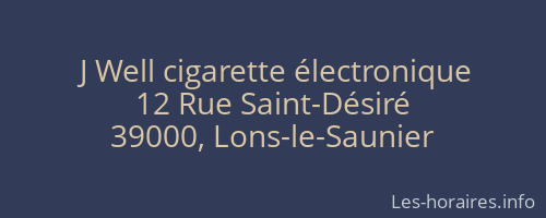 J Well cigarette électronique