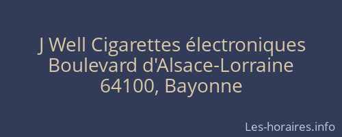 J Well Cigarettes électroniques