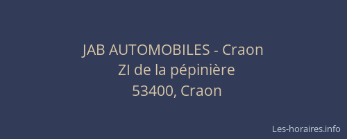 JAB AUTOMOBILES - Craon