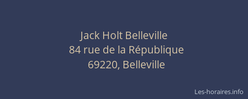 Jack Holt Belleville