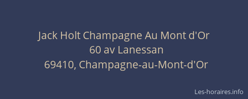 Jack Holt Champagne Au Mont d'Or