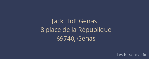 Jack Holt Genas