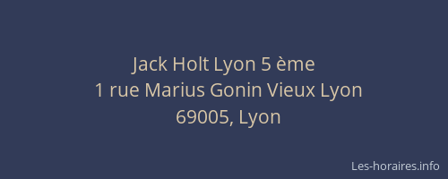 Jack Holt Lyon 5 ème