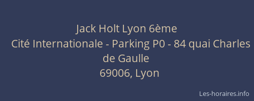 Jack Holt Lyon 6ème