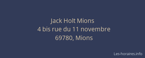 Jack Holt Mions