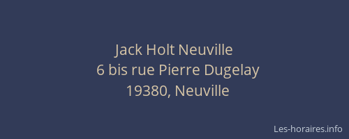 Jack Holt Neuville