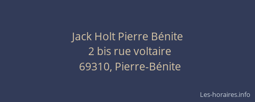 Jack Holt Pierre Bénite