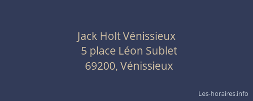 Jack Holt Vénissieux
