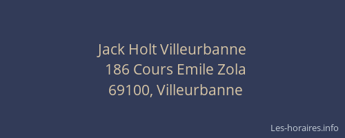Jack Holt Villeurbanne