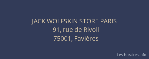 JACK WOLFSKIN STORE PARIS